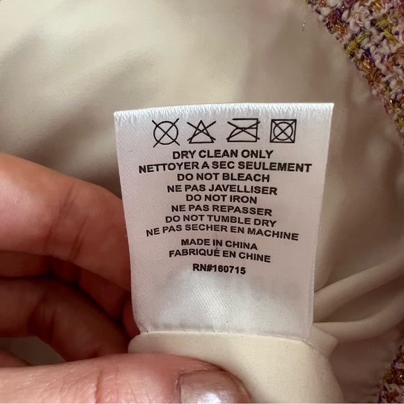 NWOT Retrofete tweed zip jacket size M pink gold white C1 - Picture 6 of 9